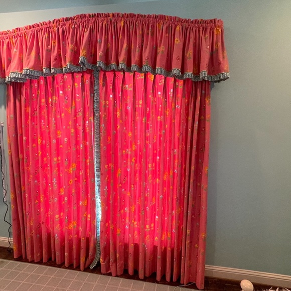 Custom designer lined drapes with valance/hardware